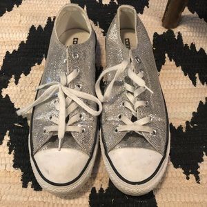 Silver Glitter Converse